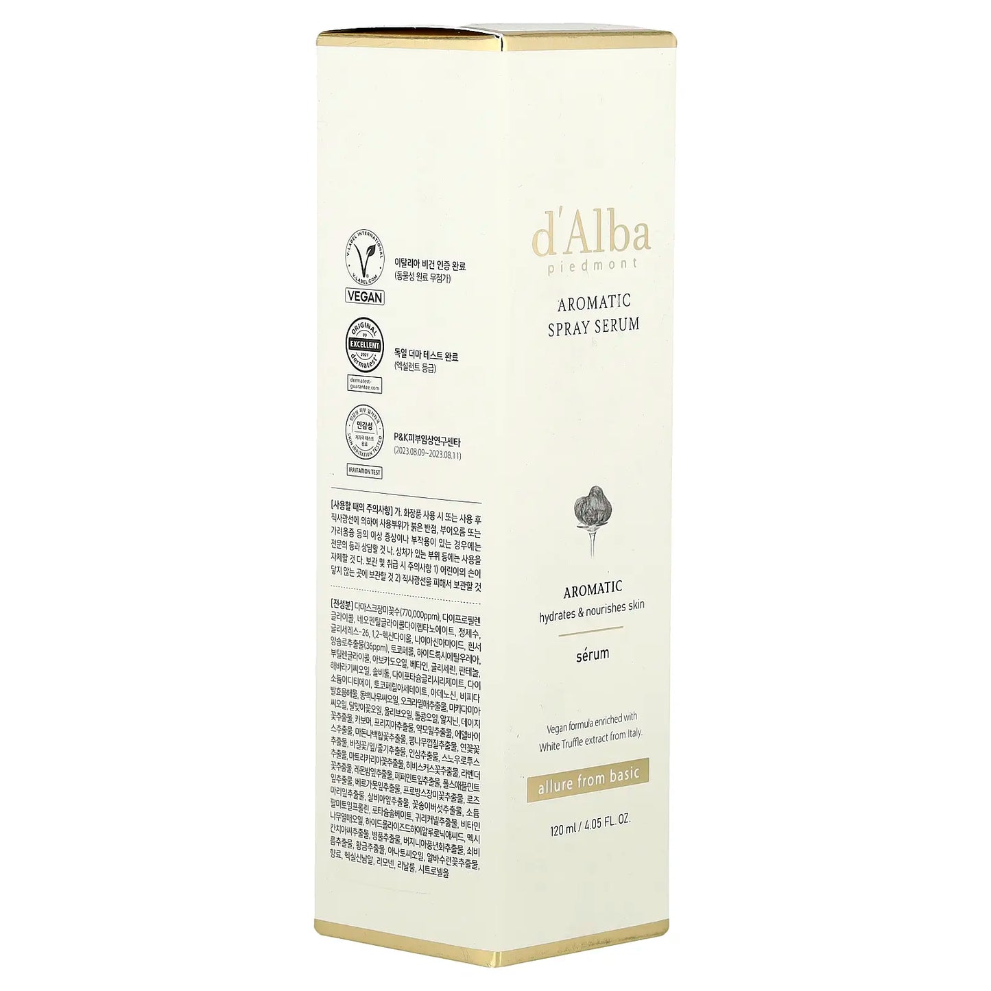 D'Alba Aromatic Spray Serum, 4.05 Fl Oz (120 Ml)