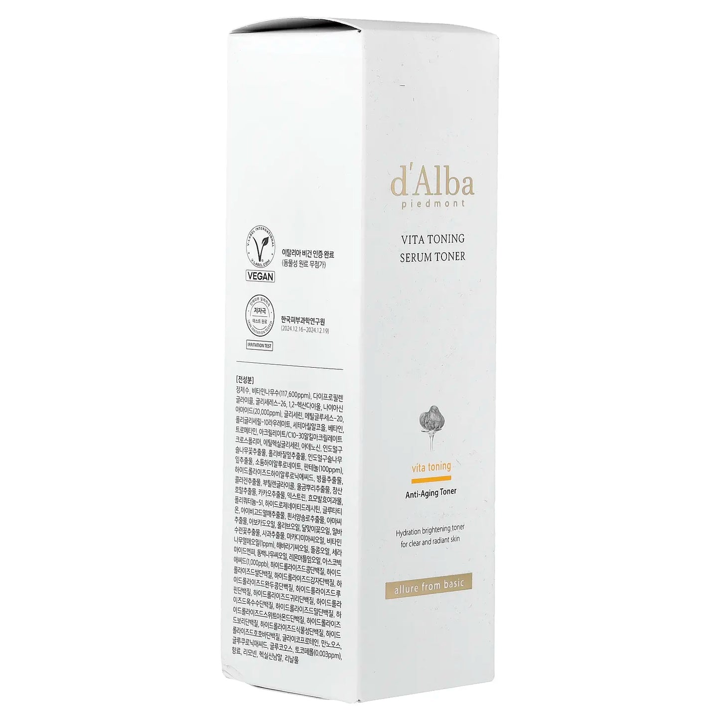 D'Alba Vita Toning Serum Toner , 6.08 Fl Oz (180 Ml)