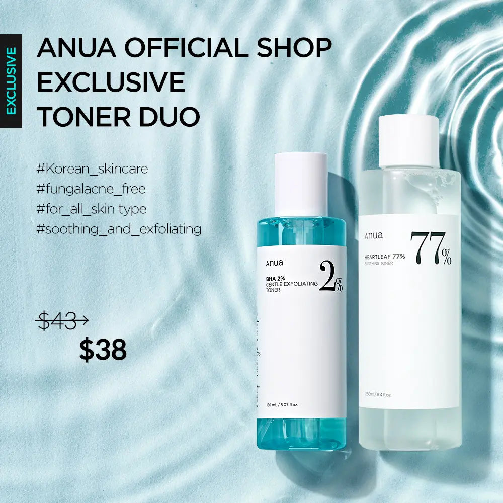 [Anua Official Shop] ANUA Toner Duo (Soothing Toner + BHA Toner), Heartleaf Soothing Toner Duo (Toner + Pad)｜Acne Safe Skin Care Set, Chemical Exfoliant, Mild Exfoliate for Oily & Sensitive
