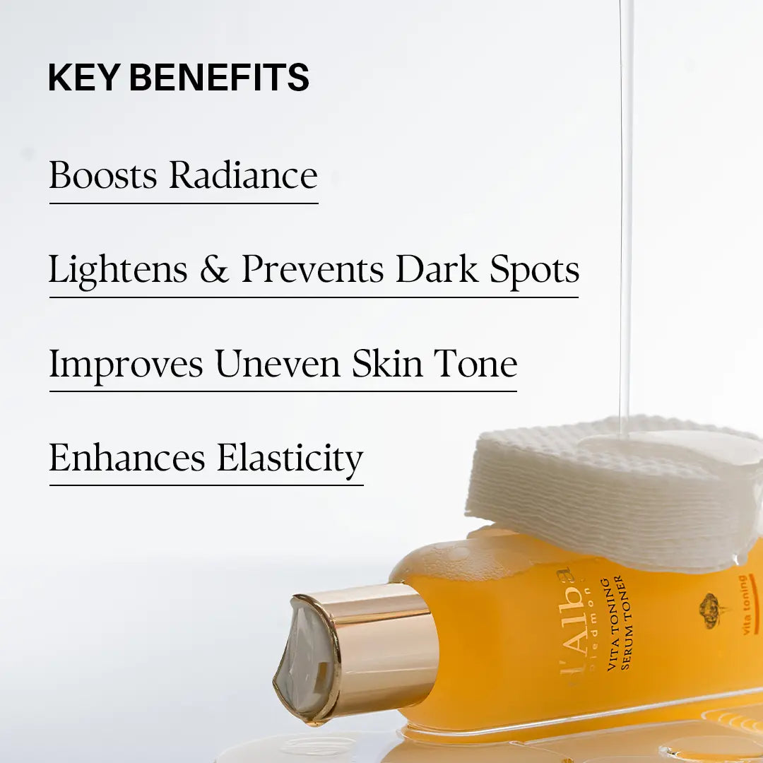 [OFFICIAL D'Alba] Vita Toning Serum Toner – Daily Face Serum Toner W/ Trufferol, Niacinamide, Glutathione, Sea Buckthorn Extract & Ceramide NP (6.09 Oz)