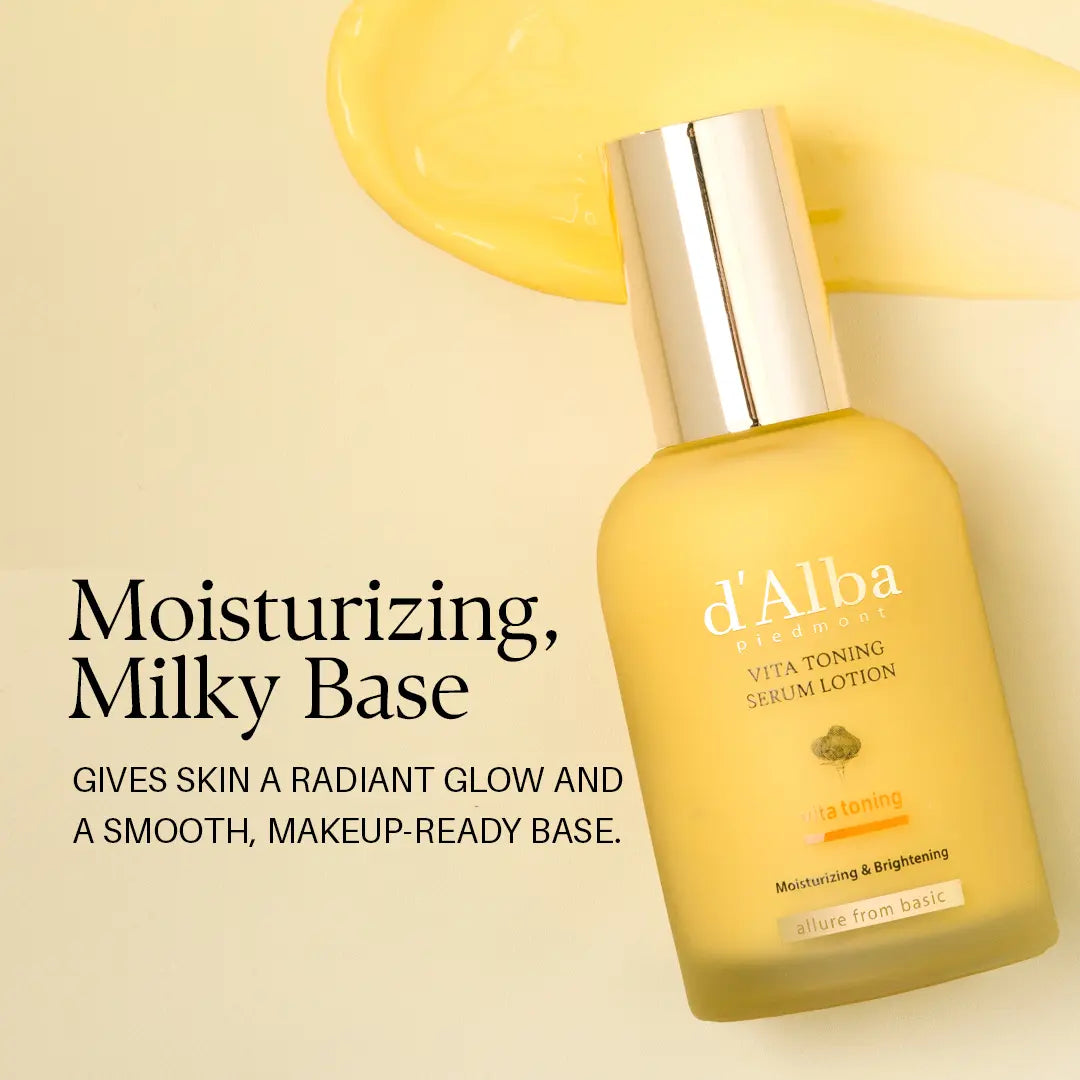 [OFFICIAL D'Alba] White Truffle Moisturizing Serum Lotion – Daily Milky Vitamin Lotion W/ Trufferol, Rose Water, Niacinamide, & Vitamin C - Hypoallergenic (3.38 Fl Oz)