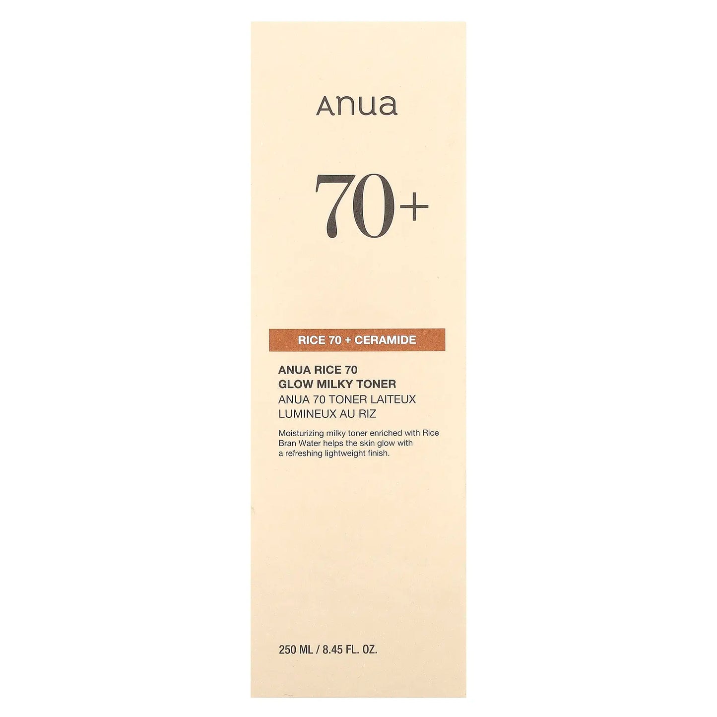 Anua Rice 70 Glow Milky Toner, 8.45 Fl Oz (250 Ml)