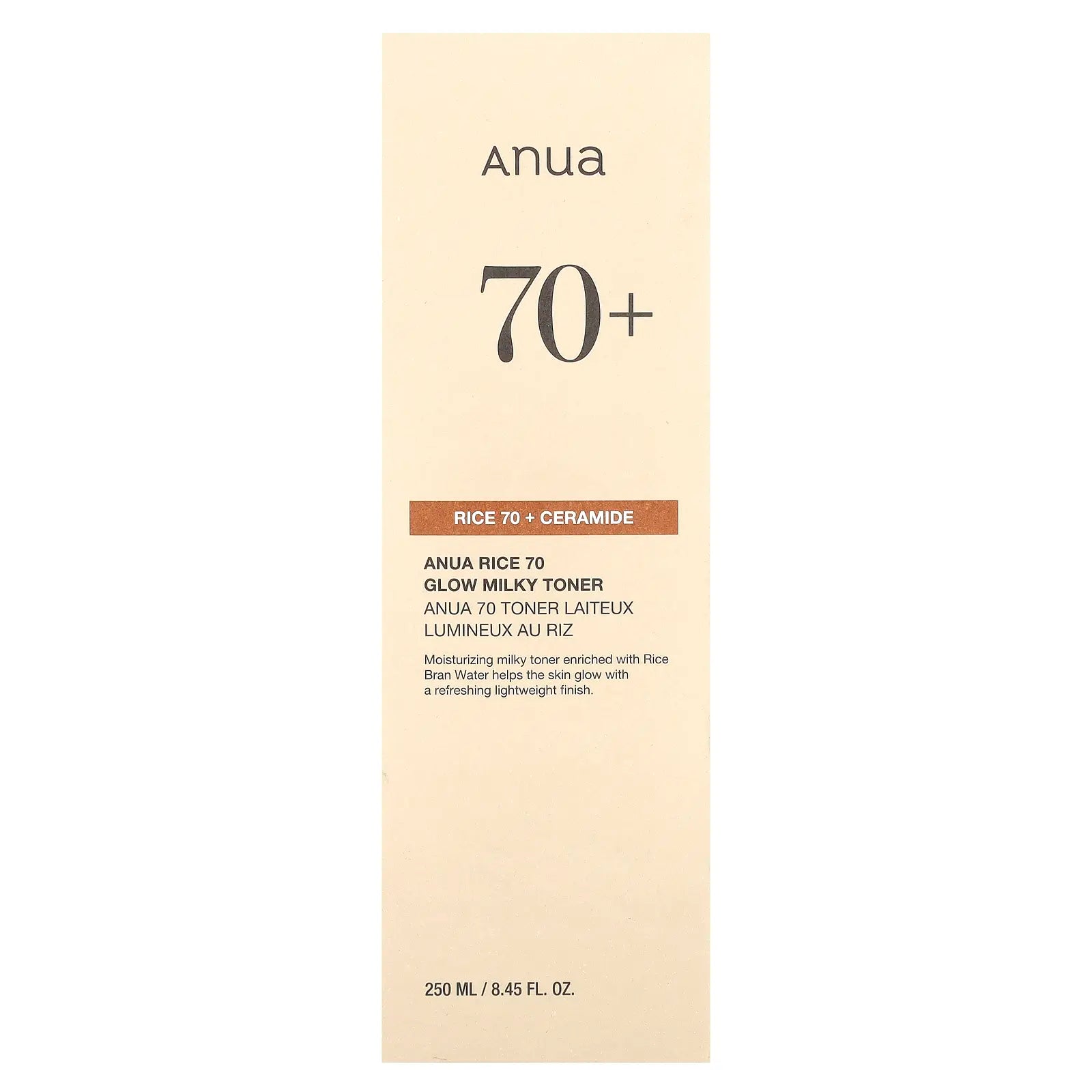 Anua Rice 70 Glow Milky Toner, 8.45 Fl Oz (250 Ml)