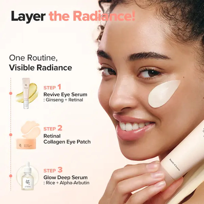 [Beauty of Joseon Official] Radiance Care Trio : Ginseng + Retinal + Rice | Brightening Facial Serum, Eye Serum, Eye Patches, Firming Elasticity, Nourishing, Moisturizing, Gentle, Gift Set