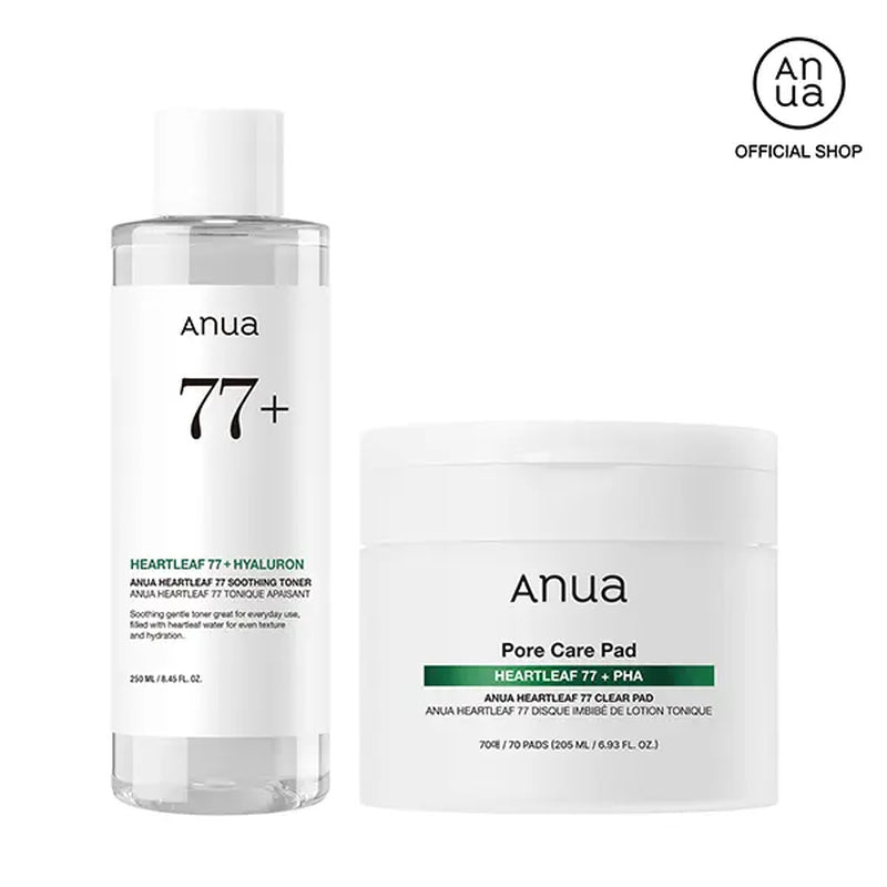 [Anua Official Shop] ANUA Toner Duo (Soothing Toner + BHA Toner), Heartleaf Soothing Toner Duo (Toner + Pad)｜Acne Safe Skin Care Set, Chemical Exfoliant, Mild Exfoliate for Oily & Sensitive