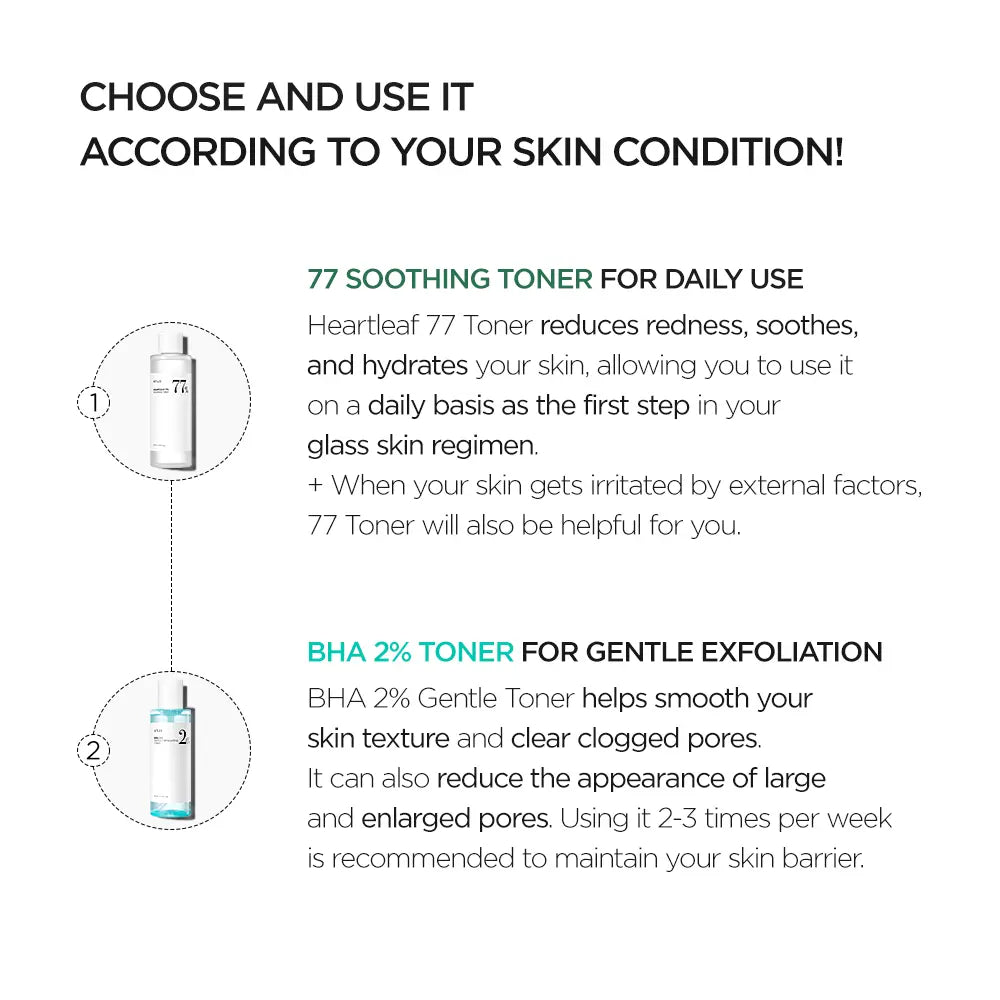 [Anua Official Shop] ANUA Toner Duo (Soothing Toner + BHA Toner), Heartleaf Soothing Toner Duo (Toner + Pad)｜Acne Safe Skin Care Set, Chemical Exfoliant, Mild Exfoliate for Oily & Sensitive