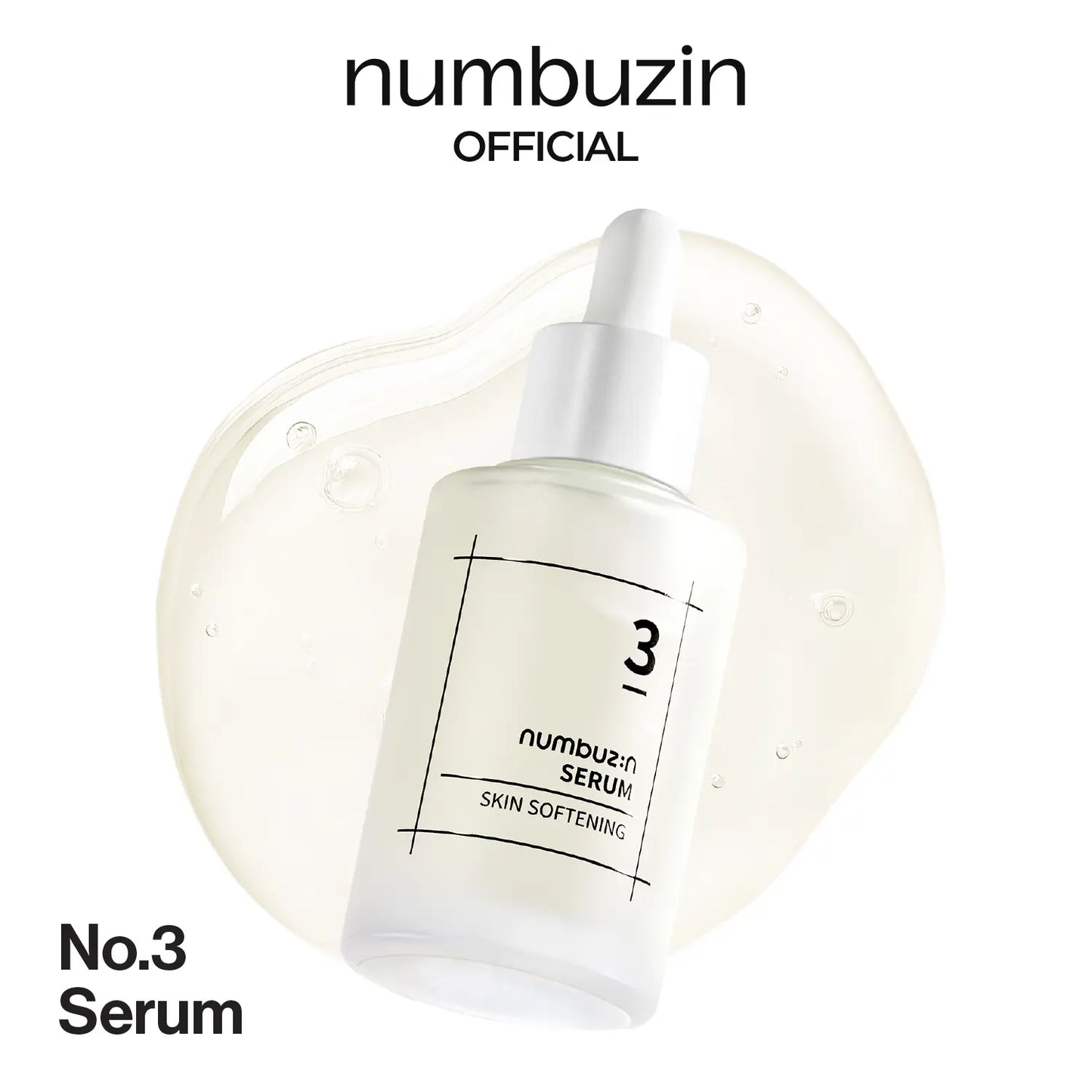 [Numbuzin Official Shop] No.3 Serum | Skin Softening Serum | Pores, Textured, Bumpy, Rough to Glass Skin | Bifida, Galactomyces, Niacinamide, Adenosine, Panthenol | 1.69 Fl. Oz.