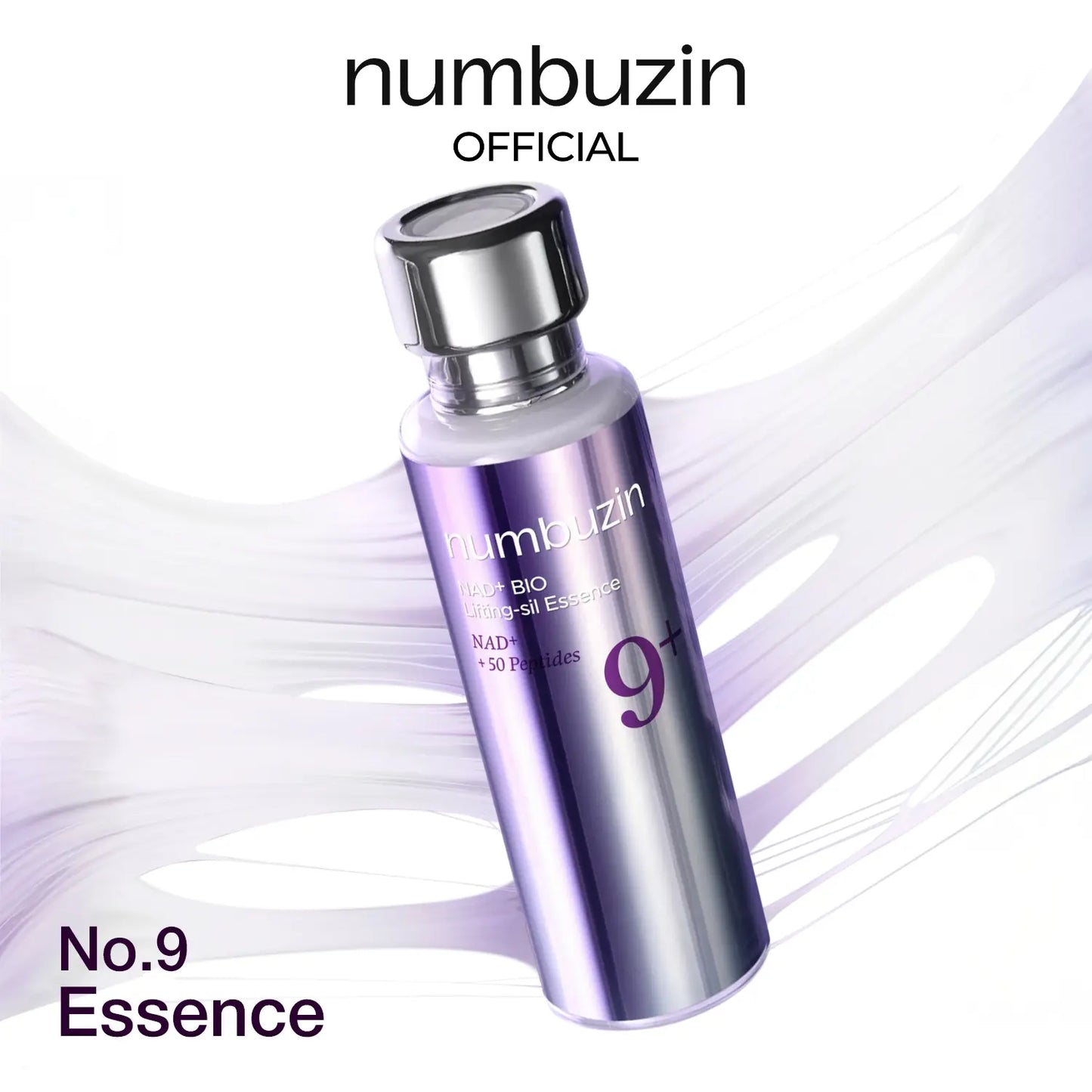[Numbuzin Official Shop] No.9 NAD+ Peptide Essence | NAD+ BIO Lifting-Sil Essence | Lifting, Firming, Wrinkles, Fine Lines, Elasticity | Peptides, NAD+ | Serum for Aging, Dull Skin | 1.69 Fl. Oz.