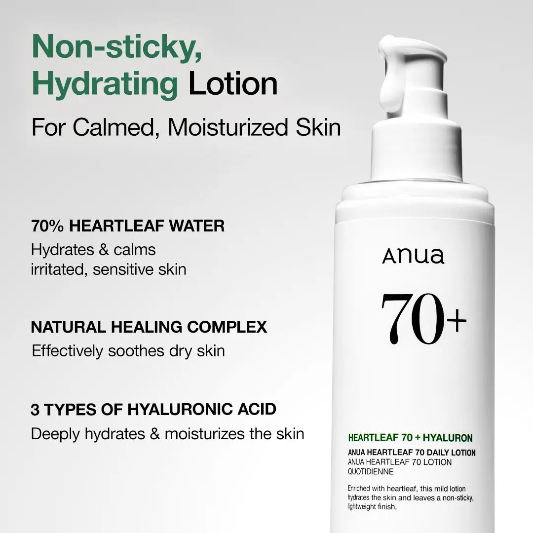 [Anua] Heartleaf 70 Daily Lotion 6.76 Fl.Oz. (200Ml) ｜Oily-Skin Moisturizers, Comfort & Hydrate Moisturizer, Korean Skin Care