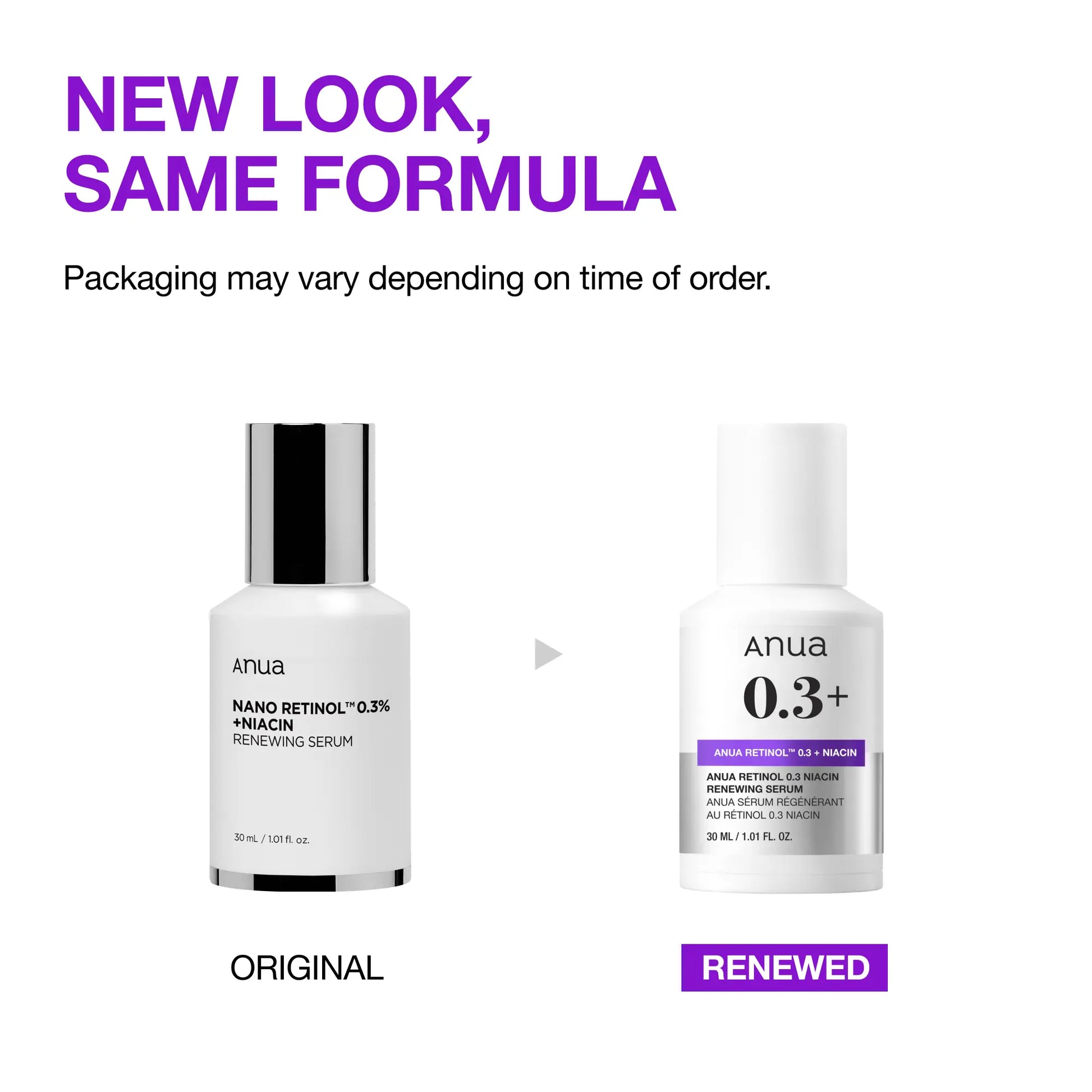[Anua] Retinol TM 0.3% + Niacin Renewing Serum, 1.01 Fl. Oz. (30Ml) ｜Korean Skin Care, for Signs of Aging, Slow Aging, Daily Gentle Retinol, Age-Defying, Anti-Aging