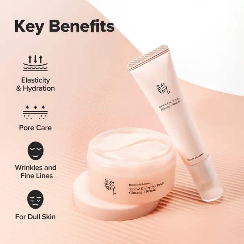 [Beauty of Joseon Official] Radiance Care Trio : Ginseng + Retinal + Rice | Brightening Facial Serum, Eye Serum, Eye Patches, Firming Elasticity, Nourishing, Moisturizing, Gentle, Gift Set