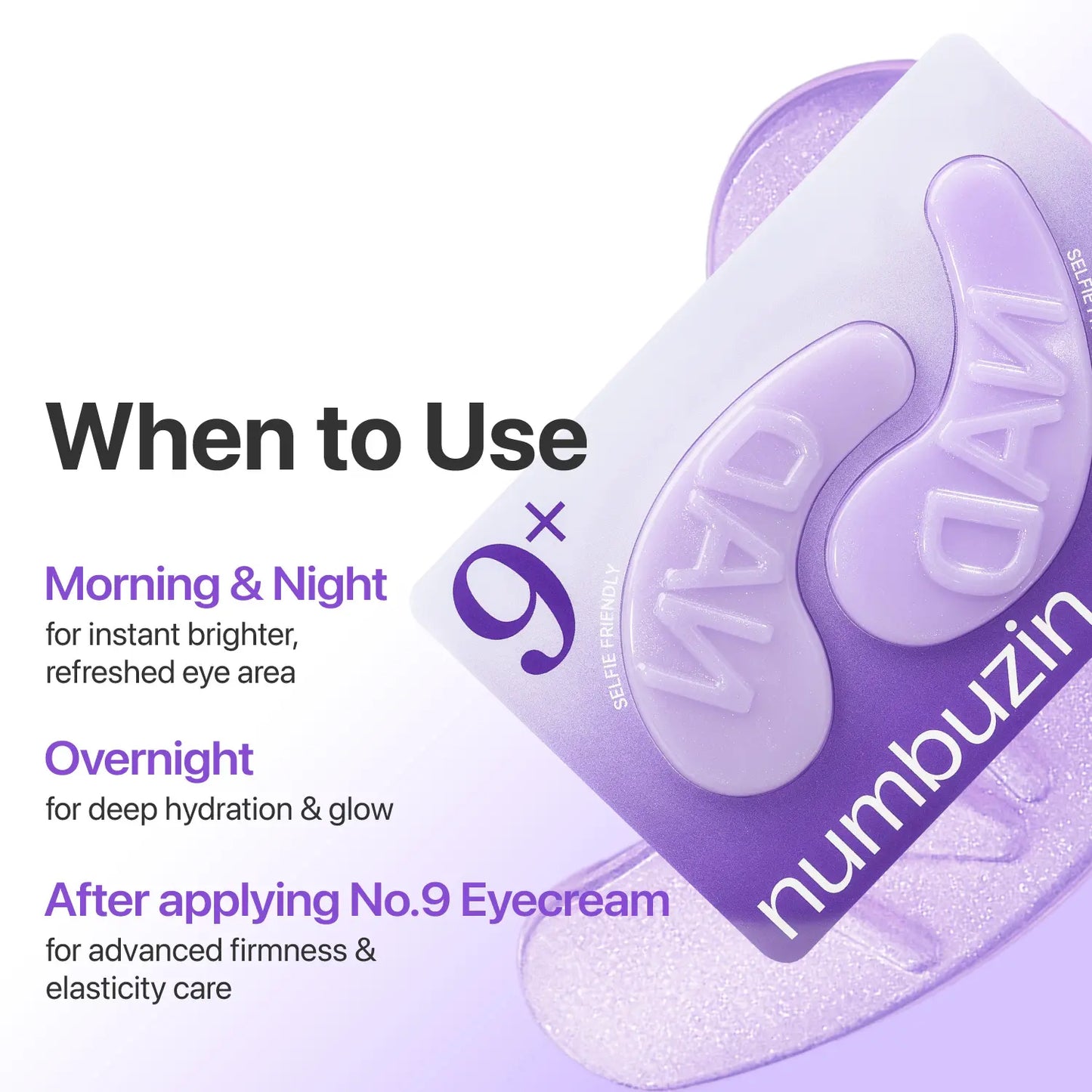 [Numbuzin Official] No.9 NAD+ Eye Patches | NAD+ Collagen under Eye Patches | Dark Circles, Cooling, Puffy Eyes, Eyebags, Wrinkles | Peptides, Caffeine, Niacinamide | Self Care, Gift | 5 Pairs, 10 Patches