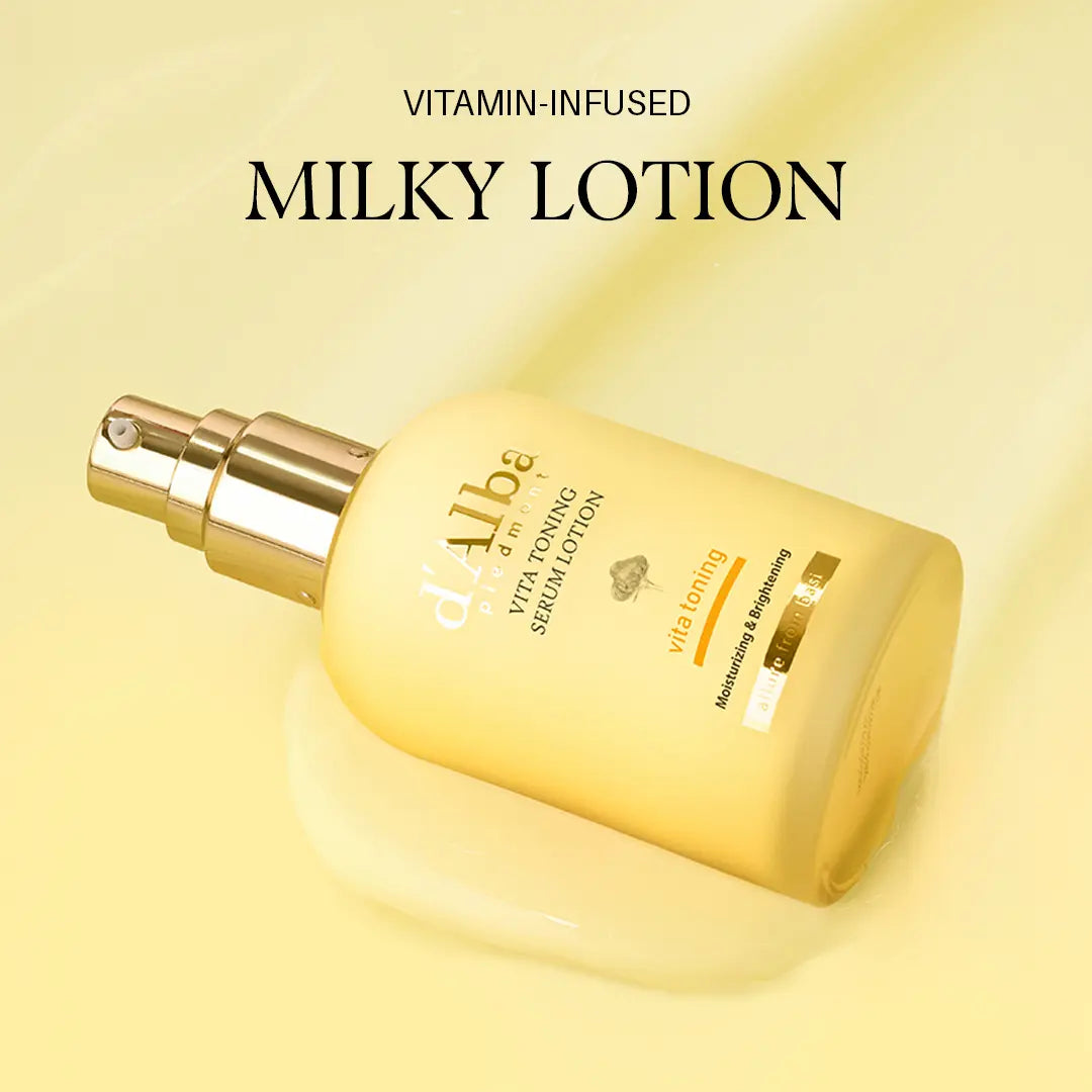 [OFFICIAL D'Alba] White Truffle Moisturizing Serum Lotion – Daily Milky Vitamin Lotion W/ Trufferol, Rose Water, Niacinamide, & Vitamin C - Hypoallergenic (3.38 Fl Oz)