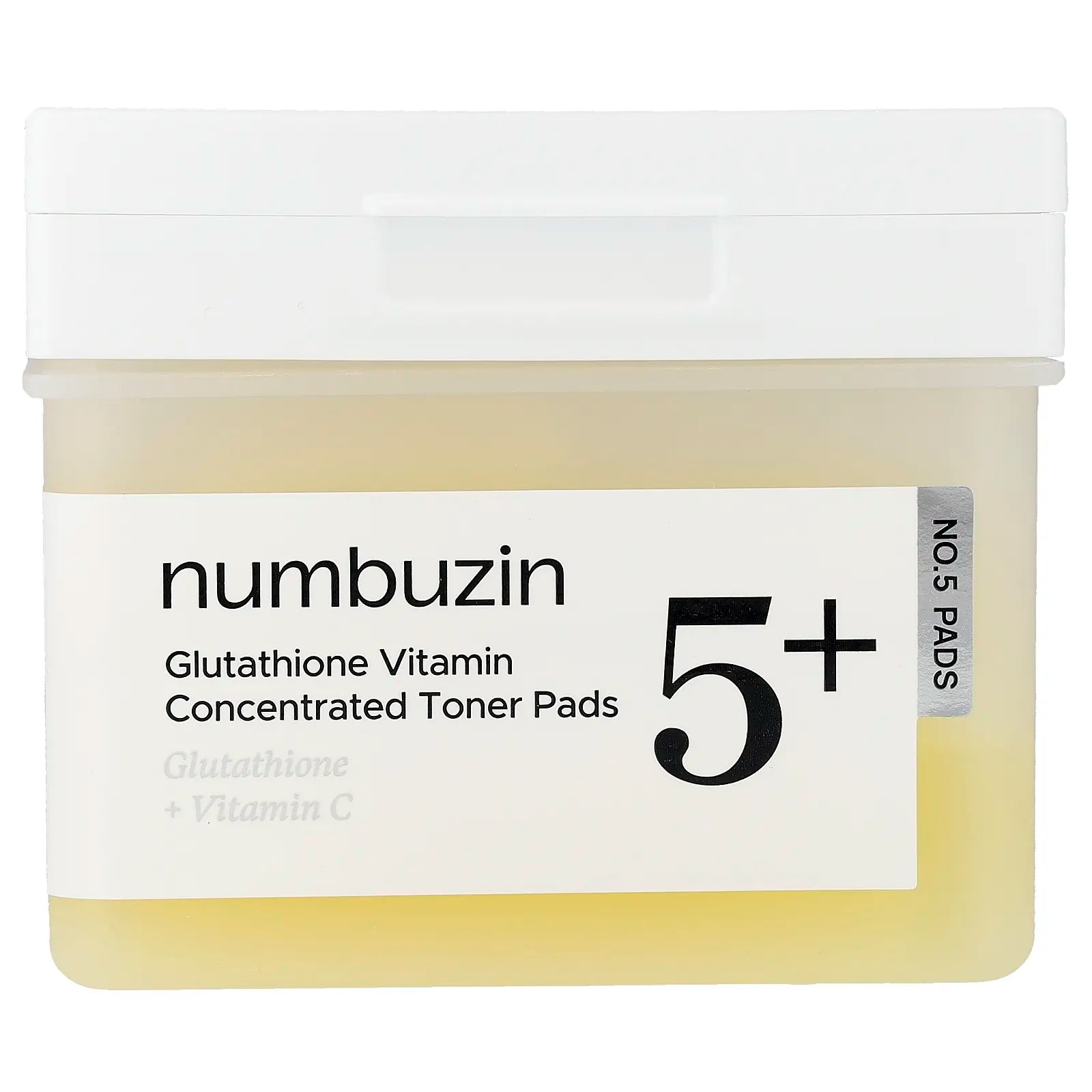 Numbuzin No.5 Glutathione Vitamin Concentrated Toner Pads, 70 Pads, 6.08 Fl Oz (180 Ml)
