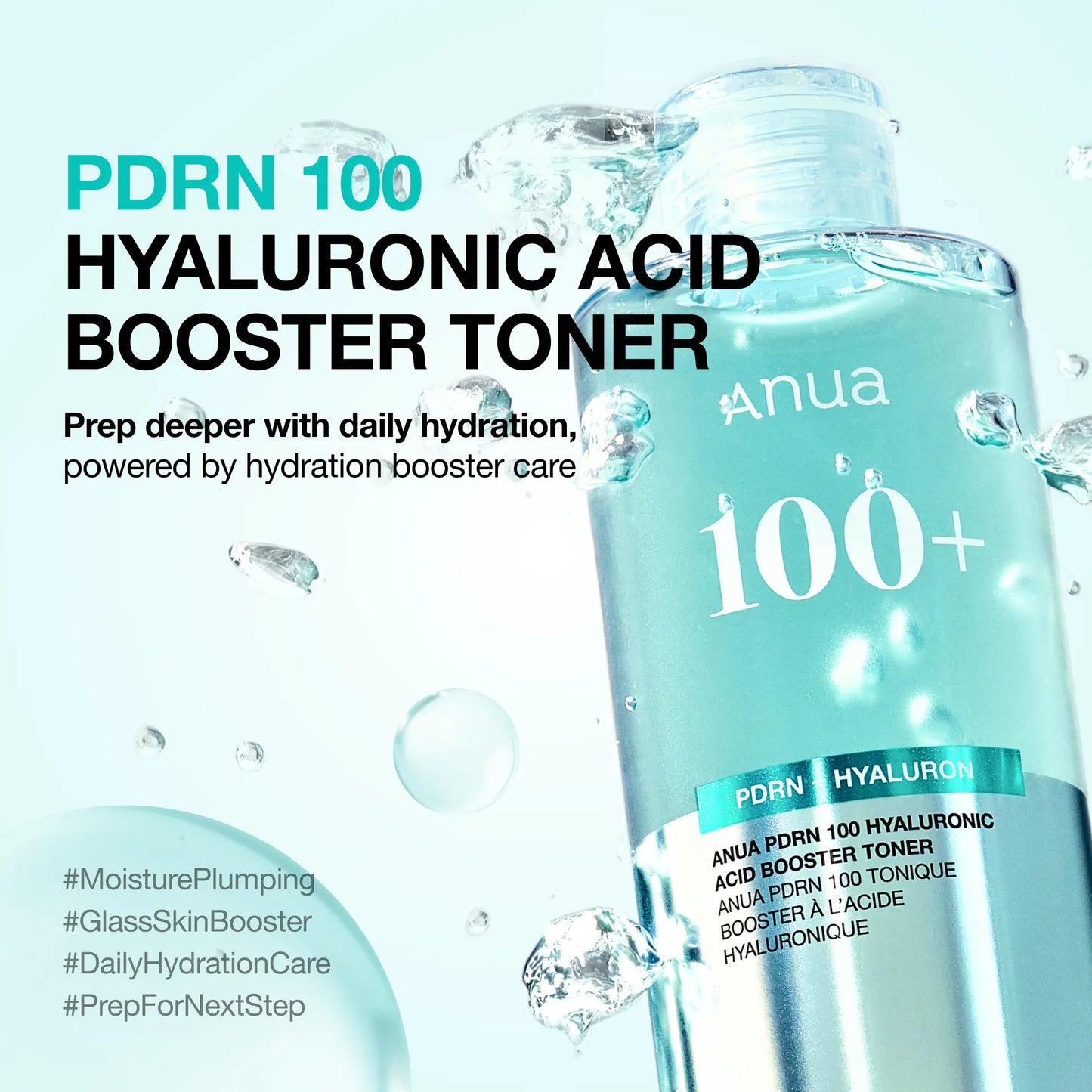 [Anua Official Shop] PDRN 100 Hyaluronic Acid Booster Toner(250Ml / 8.45 Fl.Oz.) | Hydrating Face Toner for Dry & Sensitive Skin, Salmon DNA with Moisture Plumping Effect, Glowy Non-Sticky Daily Toner, Korean Skincare