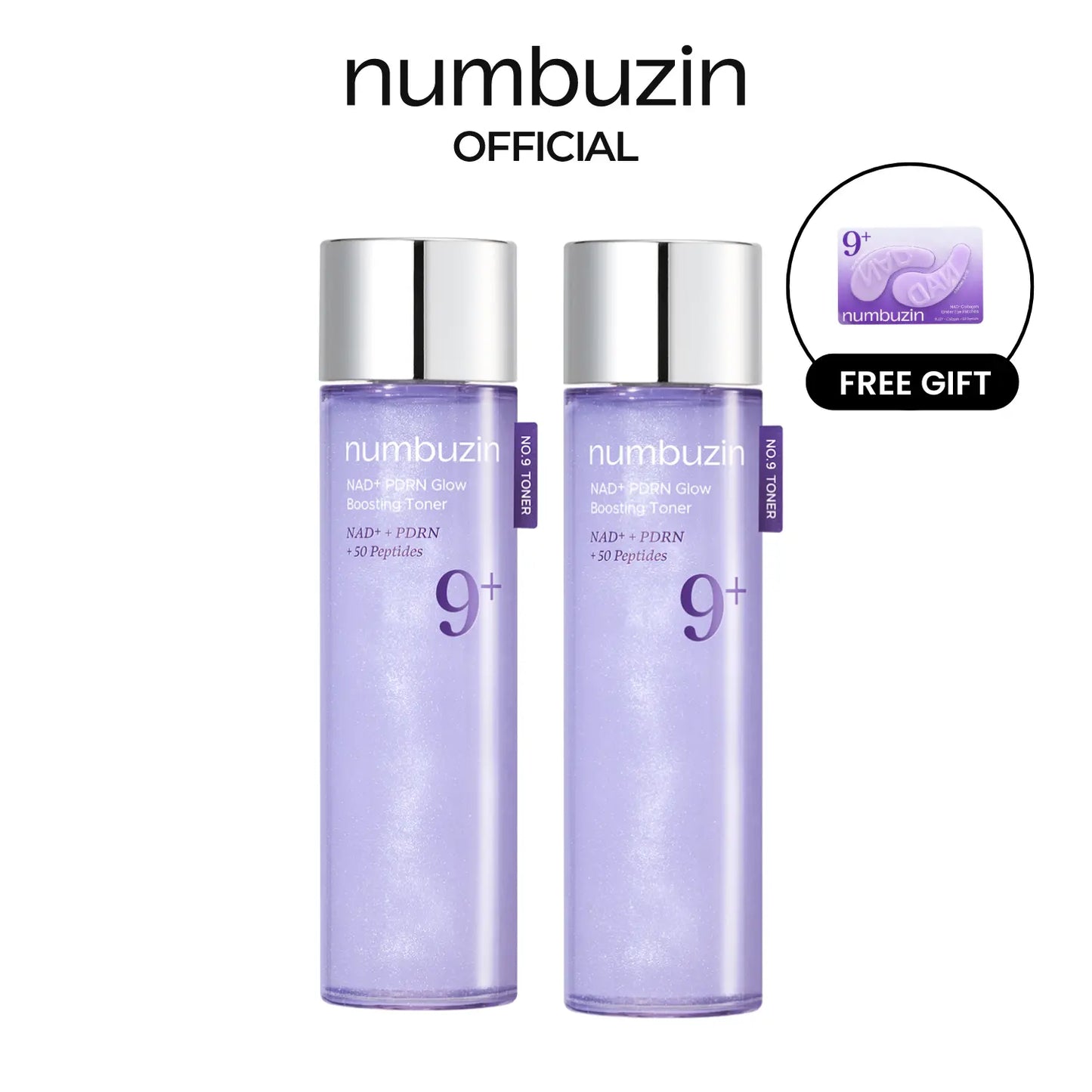 [Numbuzin Official Shop] No.9 NAD+ Glow up Duo | NAD, Peptides, PDRN, Retinol, Niacinamide | Anti-Aging, Wrinkles, Fine Lines, Eye Bags, Dark Circles, Firming