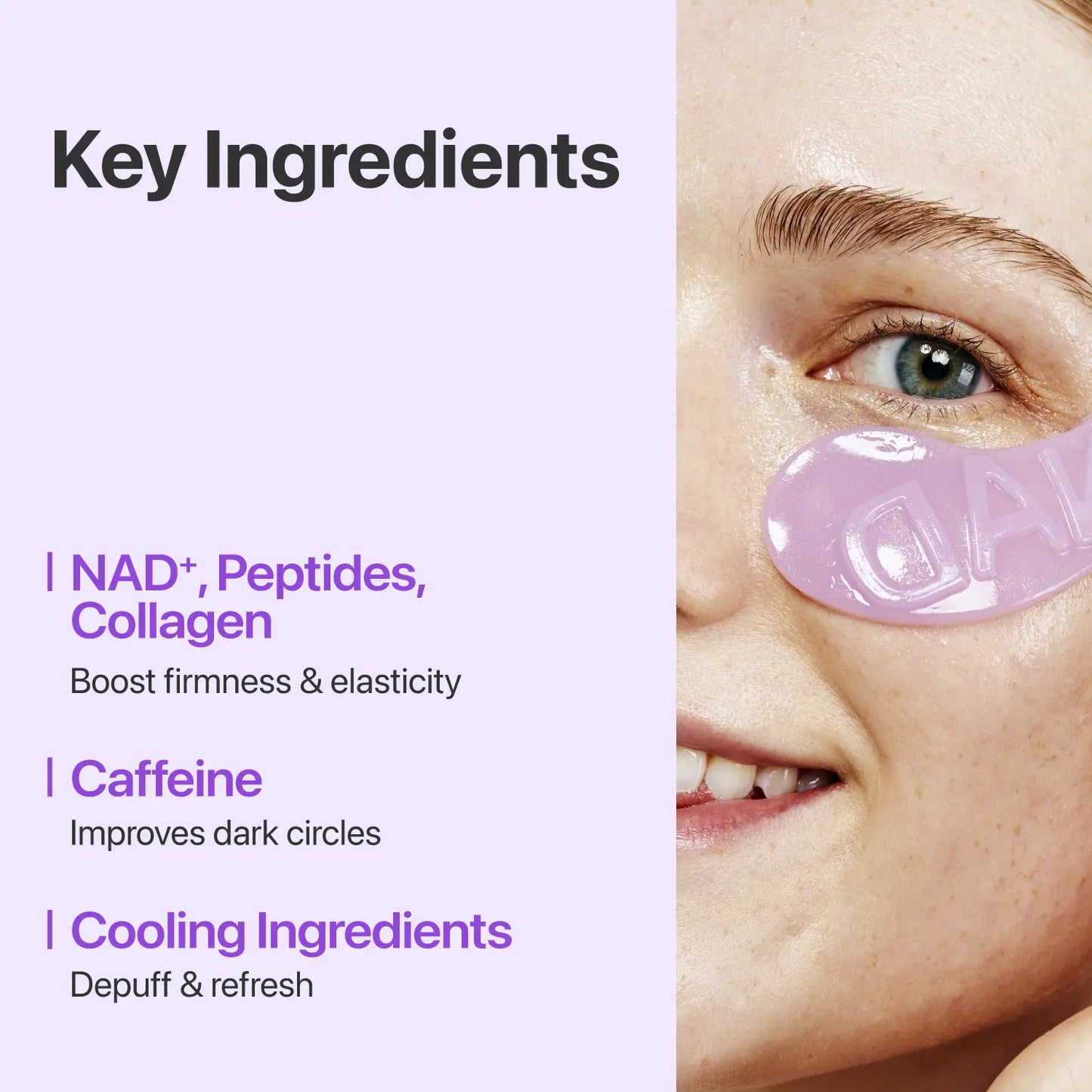 [Numbuzin Official] No.9 NAD+ Eye Patches | NAD+ Collagen under Eye Patches | Dark Circles, Cooling, Puffy Eyes, Eyebags, Wrinkles | Peptides, Caffeine, Niacinamide | Self Care, Gift | 5 Pairs, 10 Patches