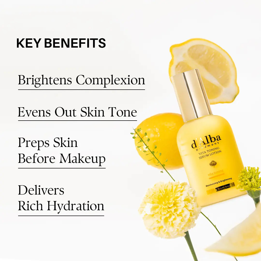 [OFFICIAL D'Alba] White Truffle Moisturizing Serum Lotion – Daily Milky Vitamin Lotion W/ Trufferol, Rose Water, Niacinamide, & Vitamin C - Hypoallergenic (3.38 Fl Oz)
