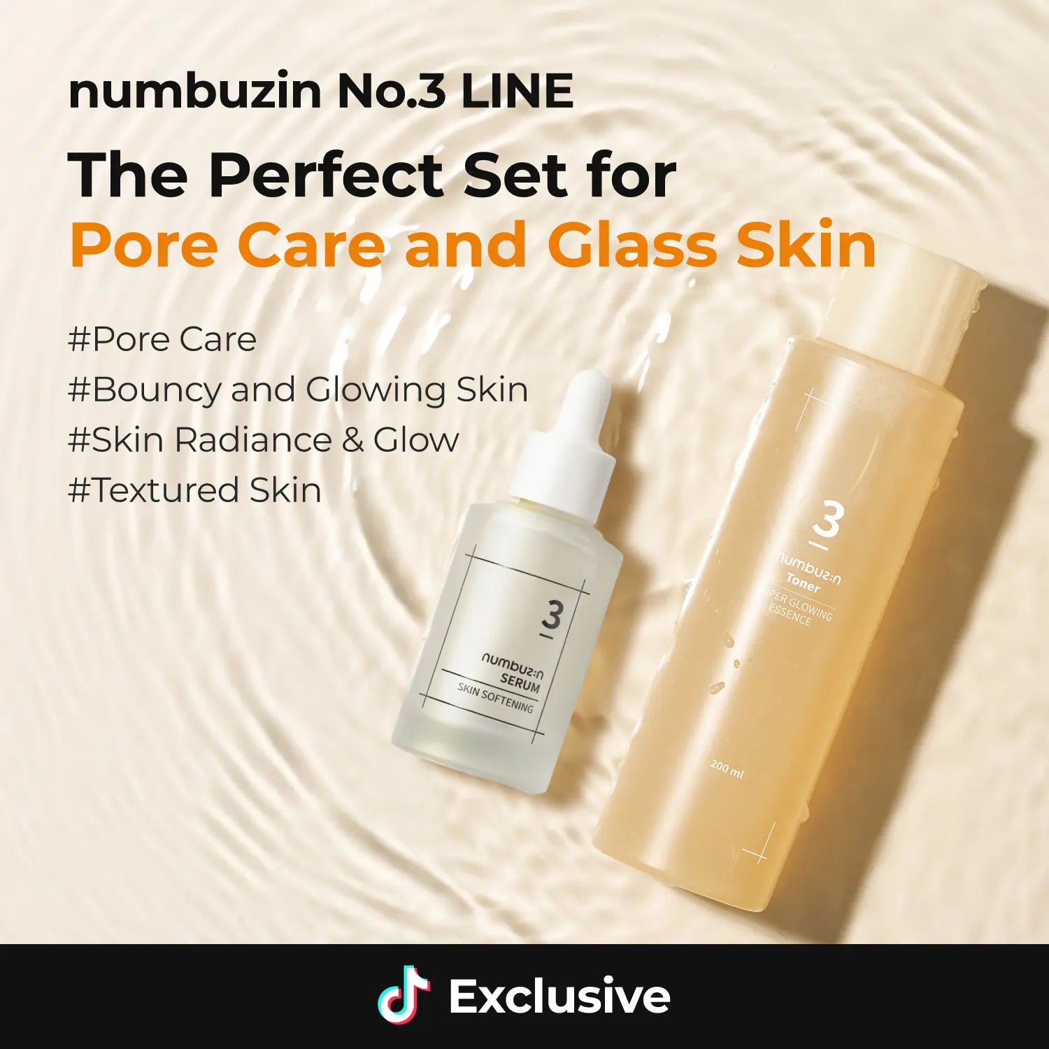 [Numbuzin Official Shop] No.3 Glowy-Skin Niacinamide Galactomyces Set | No.3 Serum + Toner