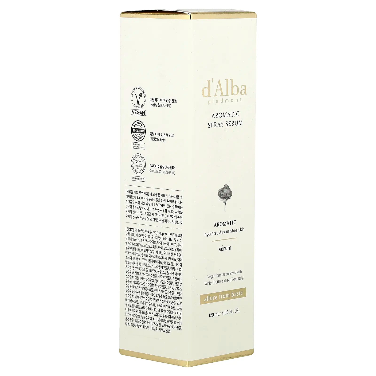D'Alba Aromatic Spray Serum, 4.05 Fl Oz (120 Ml)