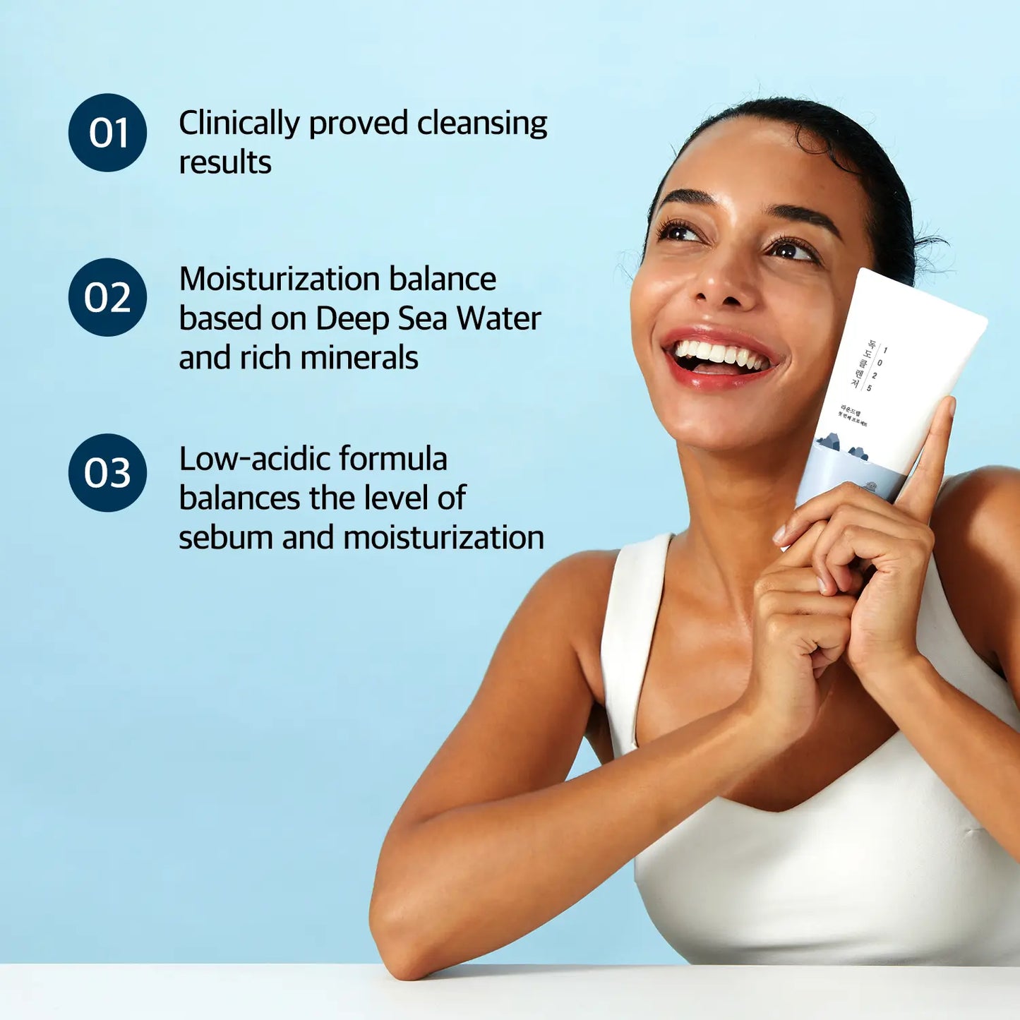 ROUND LAB 1025 Dokdo Cleanser 40Ml Travel Size Facial Wash for Combination All Sensitive Dry Normal Skin Low Acidic Ph Gentle Cleansing