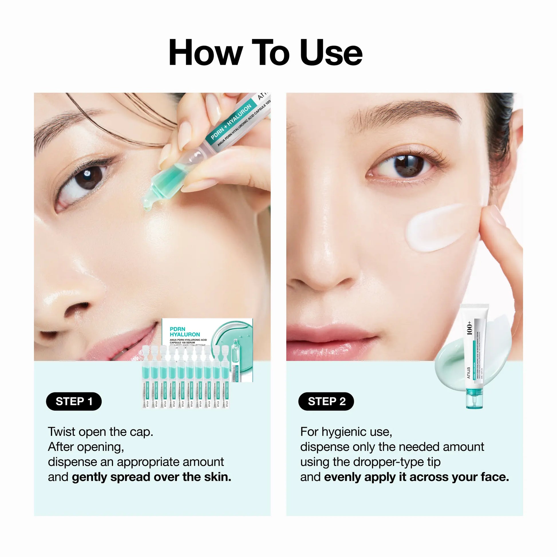 [Anua Official Shop] Deep Hydrating PDRN Duo | PDRN Hyaluronic Acid Moisturizing Cream and Serum Set, Hyaluronicacid, Radiant Plumping Serum, Korean Skincare, Facial Serum Lightweight Moisture