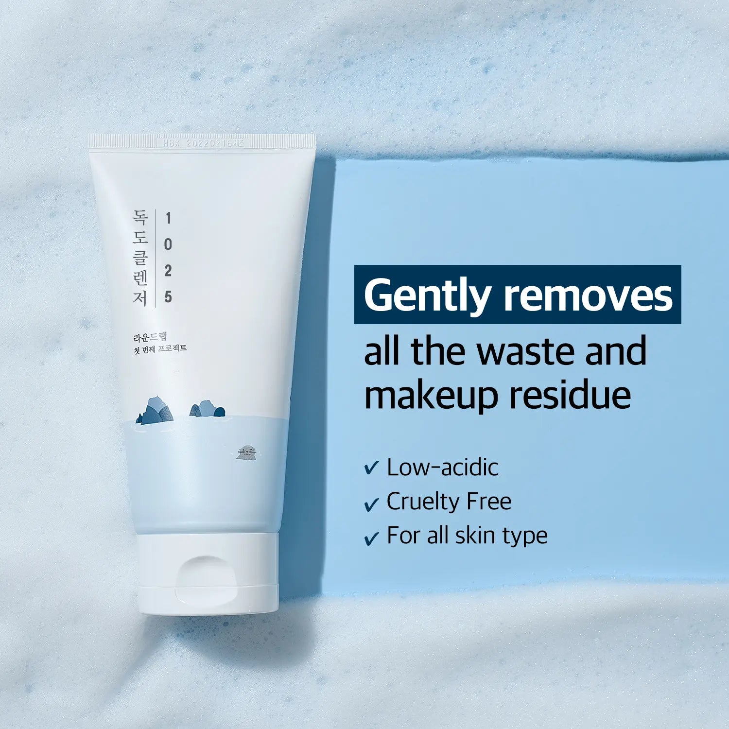 ROUND LAB 1025 Dokdo Cleanser 40Ml Travel Size Facial Wash for Combination All Sensitive Dry Normal Skin Low Acidic Ph Gentle Cleansing