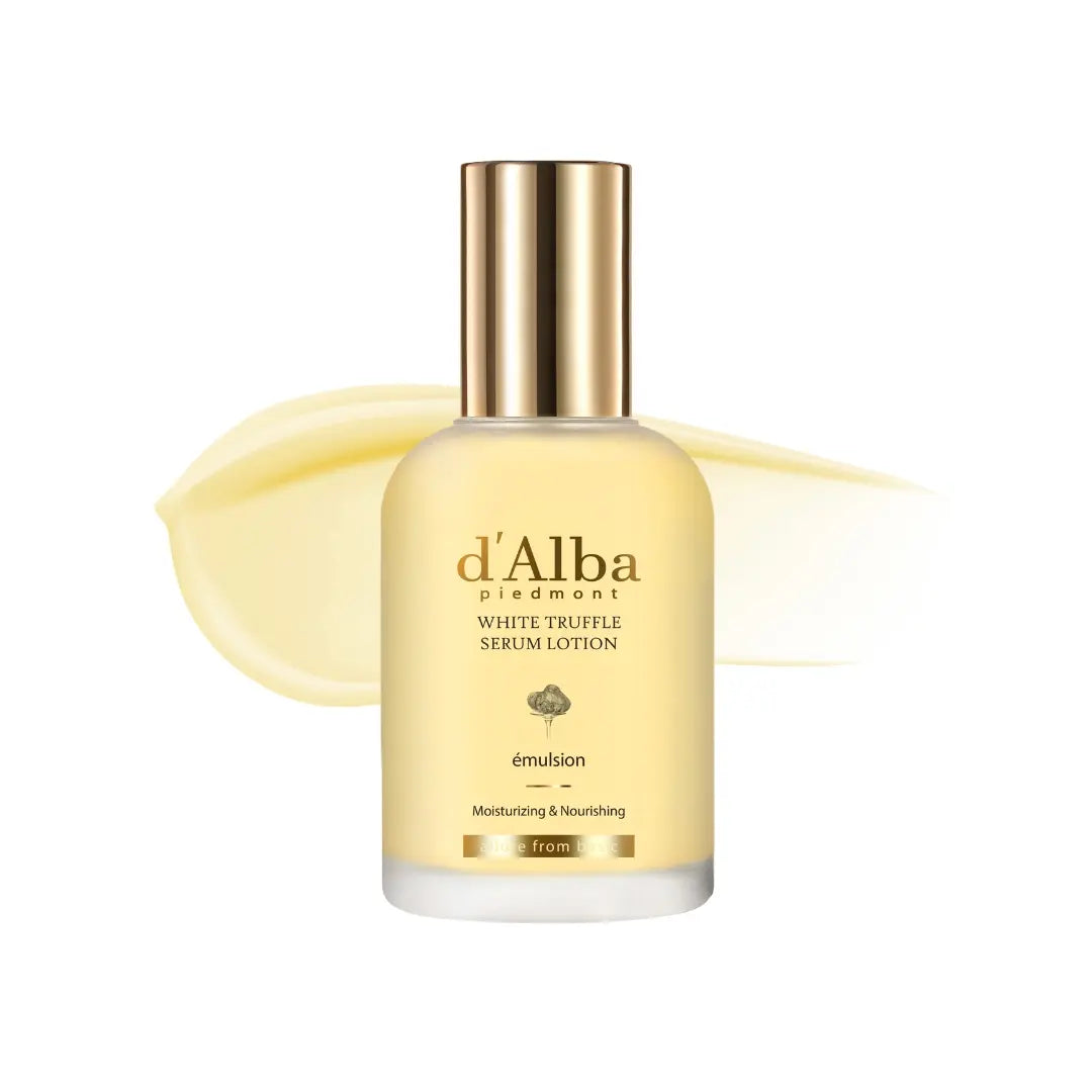 [OFFICIAL D'Alba] White Truffle Moisturizing Serum Lotion – Daily Milky Vitamin Lotion W/ Trufferol, Rose Water, Niacinamide, & Vitamin C - Hypoallergenic (3.38 Fl Oz)