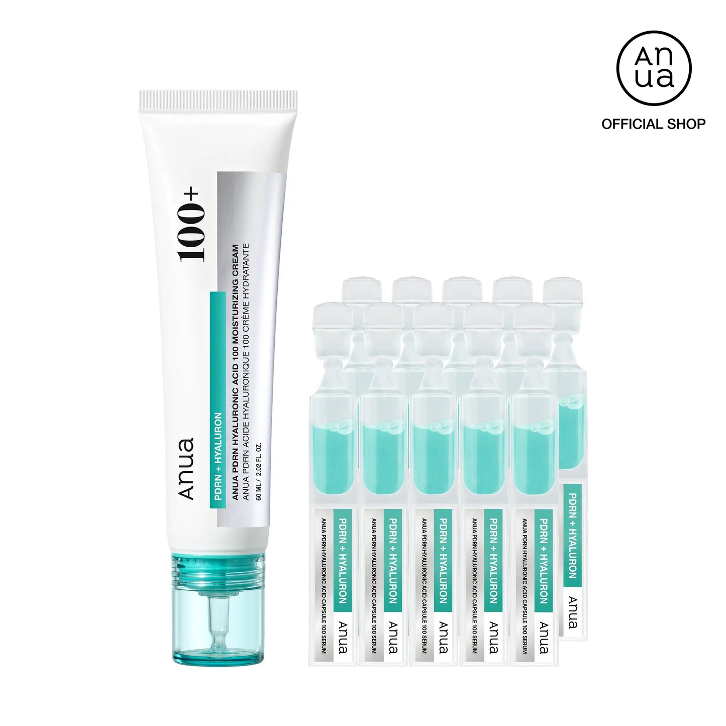 [Anua Official Shop] Deep Hydrating PDRN Duo | PDRN Hyaluronic Acid Moisturizing Cream and Serum Set, Hyaluronicacid, Radiant Plumping Serum, Korean Skincare, Facial Serum Lightweight Moisture
