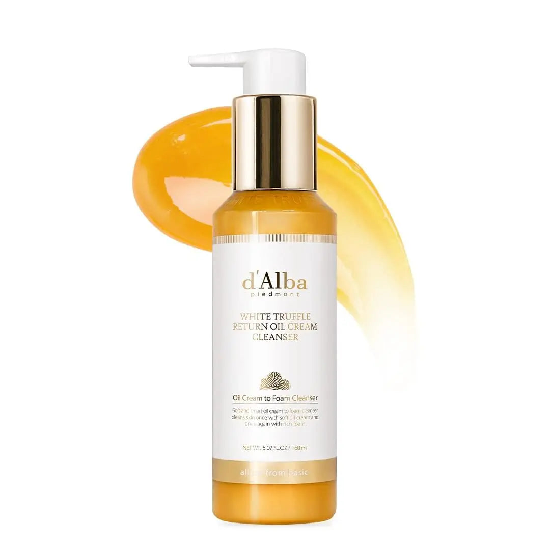 [OFFICIAL D'Alba] White Truffle Return Oil Cream Cleanser, Vegan Skincare, Easy One Step Cleanser for Sebum & Makeup Removal, Hydrating Cleanser, for Sensitive Skin, Korean Skin Care
