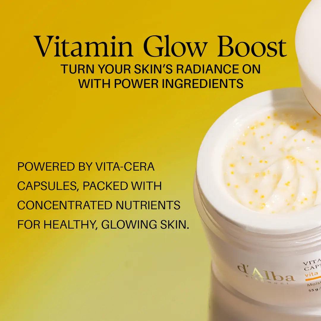 [OFFICIAL D'Alba] Vita Toning Capsule Cream – Daily Face Moisturizer W/ Trufferol, Ascorbic Acid, Niacinamide & Ceramide NP (1.94 Oz)