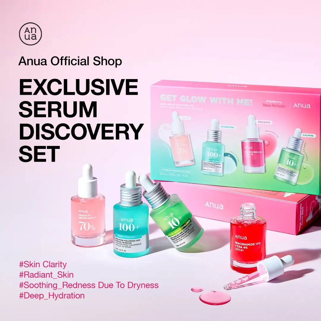 [Anua Official Shop] Anua Serum Discovery Set: Perfect Quad of Serums for Glass Skin | Discoloration, Niacinamide Serum, Azelaic Acid, Hyaluronic Acid