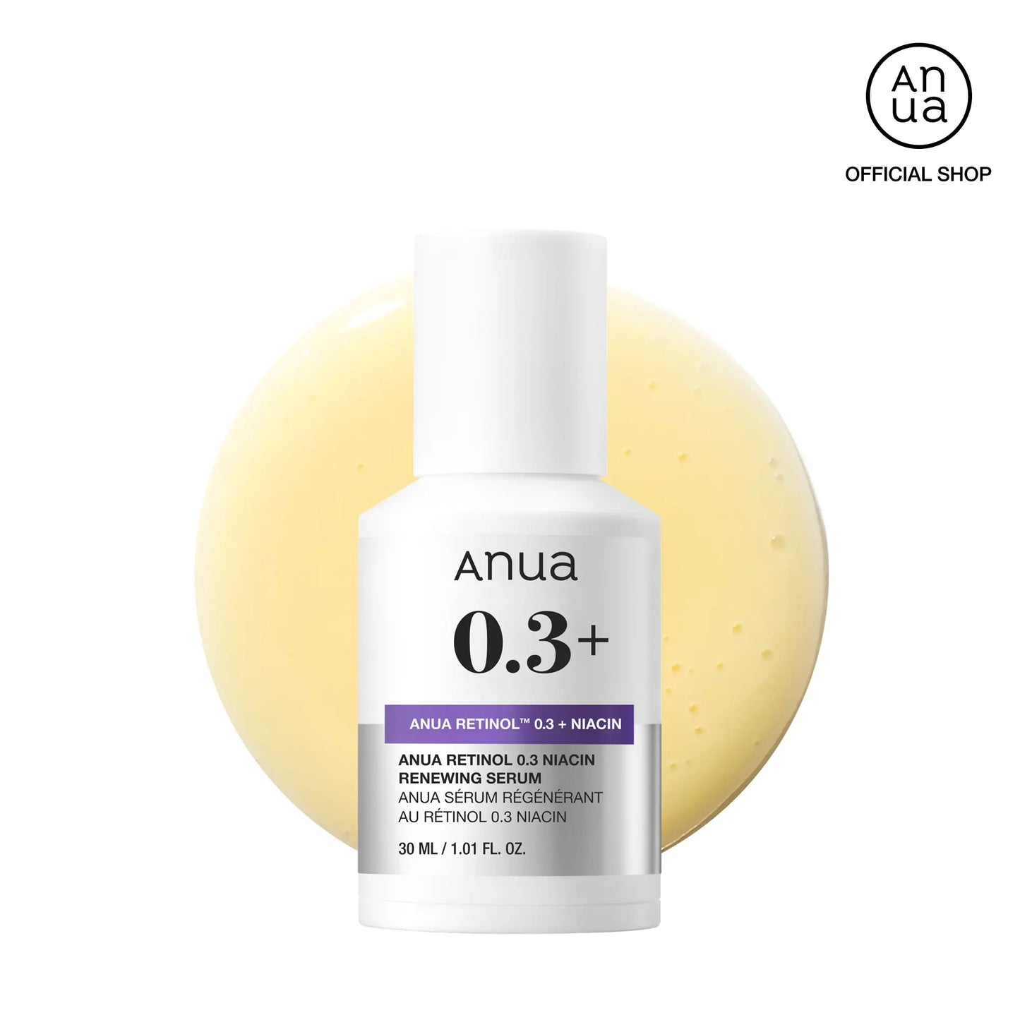 [Anua] Retinol TM 0.3% + Niacin Renewing Serum, 1.01 Fl. Oz. (30Ml) ｜Korean Skin Care, for Signs of Aging, Slow Aging, Daily Gentle Retinol, Age-Defying, Anti-Aging