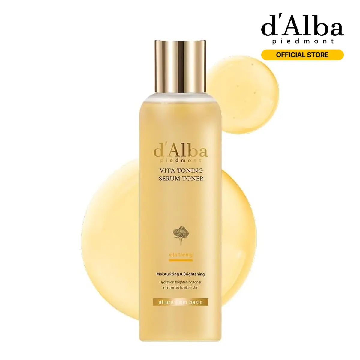 [OFFICIAL D'Alba] Vita Toning Serum Toner – Daily Face Serum Toner W/ Trufferol, Niacinamide, Glutathione, Sea Buckthorn Extract & Ceramide NP (6.09 Oz)