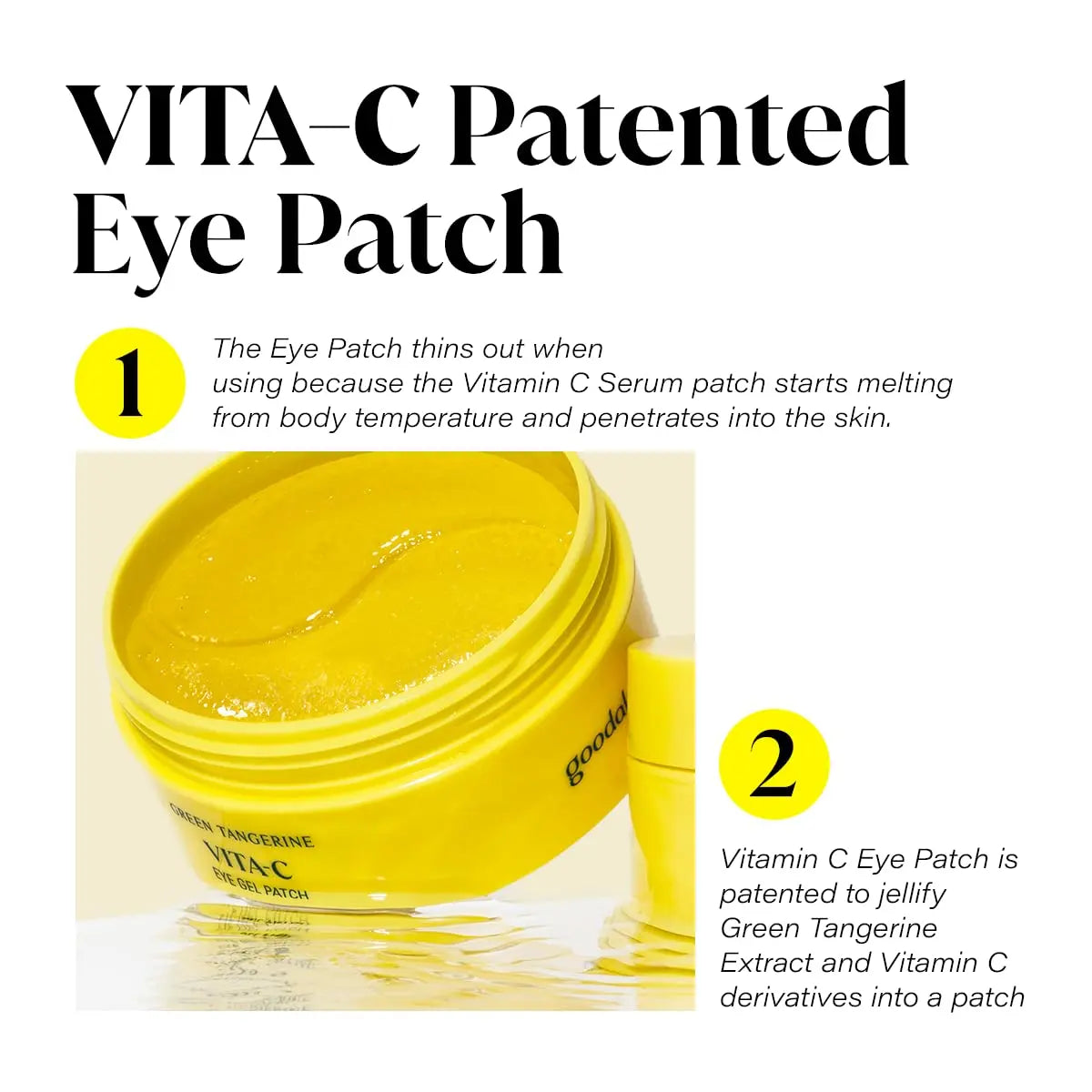 GOODAL Green Tangerine Vitamin C Moisturizing Eye Patch | 5-Minute, Hydrating Gel Patch (60 Sheets)