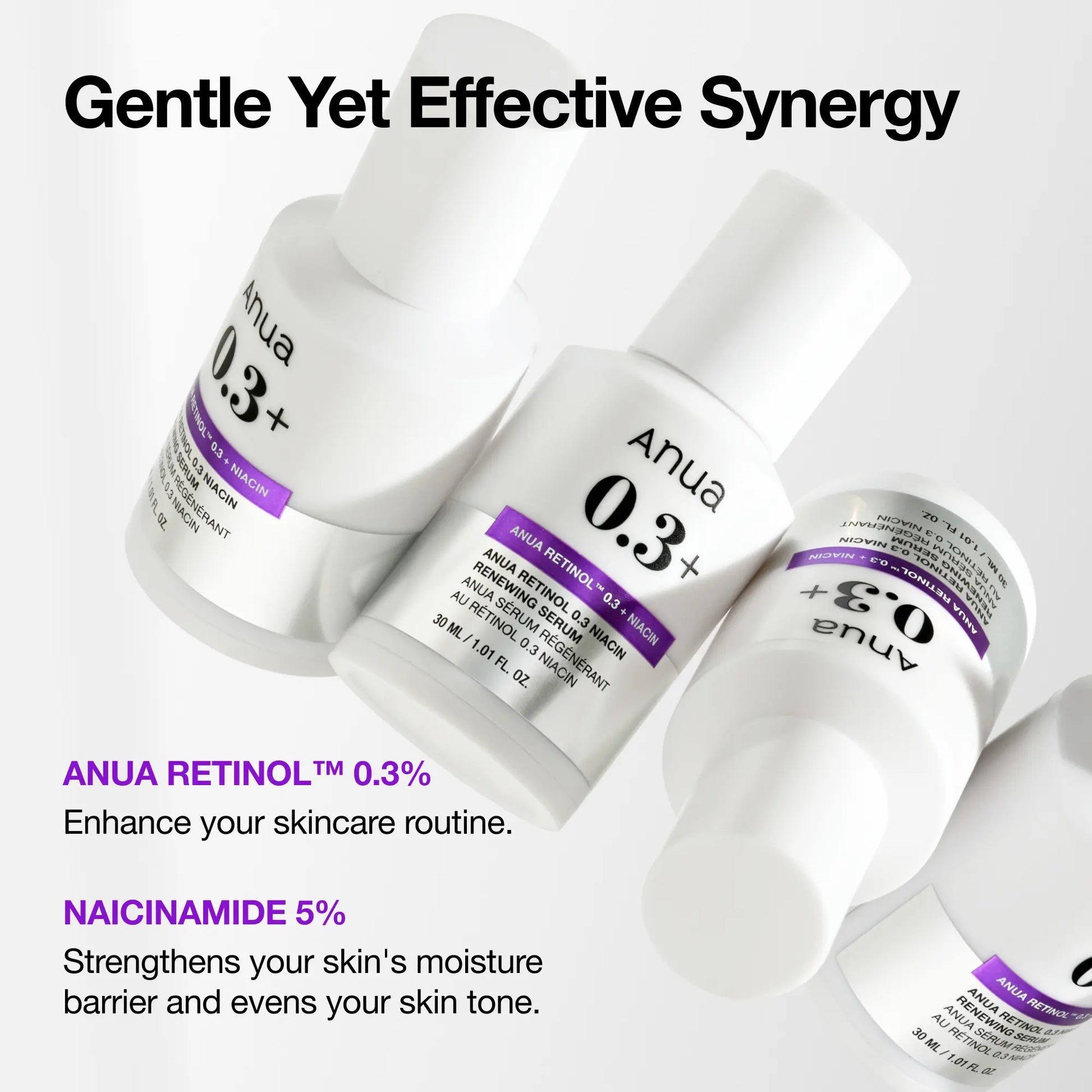 [Anua] Retinol TM 0.3% + Niacin Renewing Serum, 1.01 Fl. Oz. (30Ml) ｜Korean Skin Care, for Signs of Aging, Slow Aging, Daily Gentle Retinol, Age-Defying, Anti-Aging