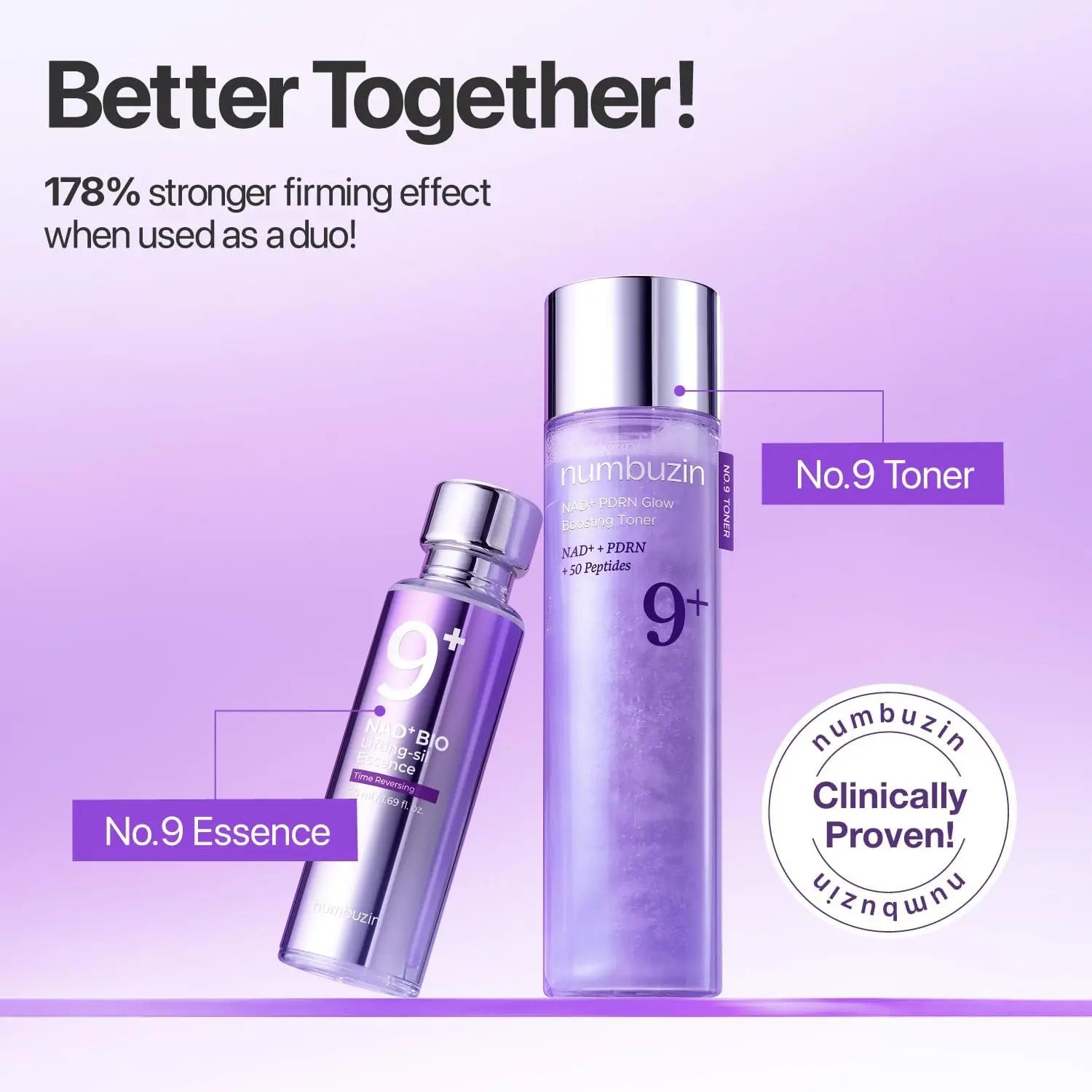 Numbuzin No.9 NAD+ Salmon PDRN Glow Boosting Toner for Radiance & Hydration, Lightweight Dewy Finish, 5.07 Fl Oz, Korean Skincare for Wrinkles & Fine Lines