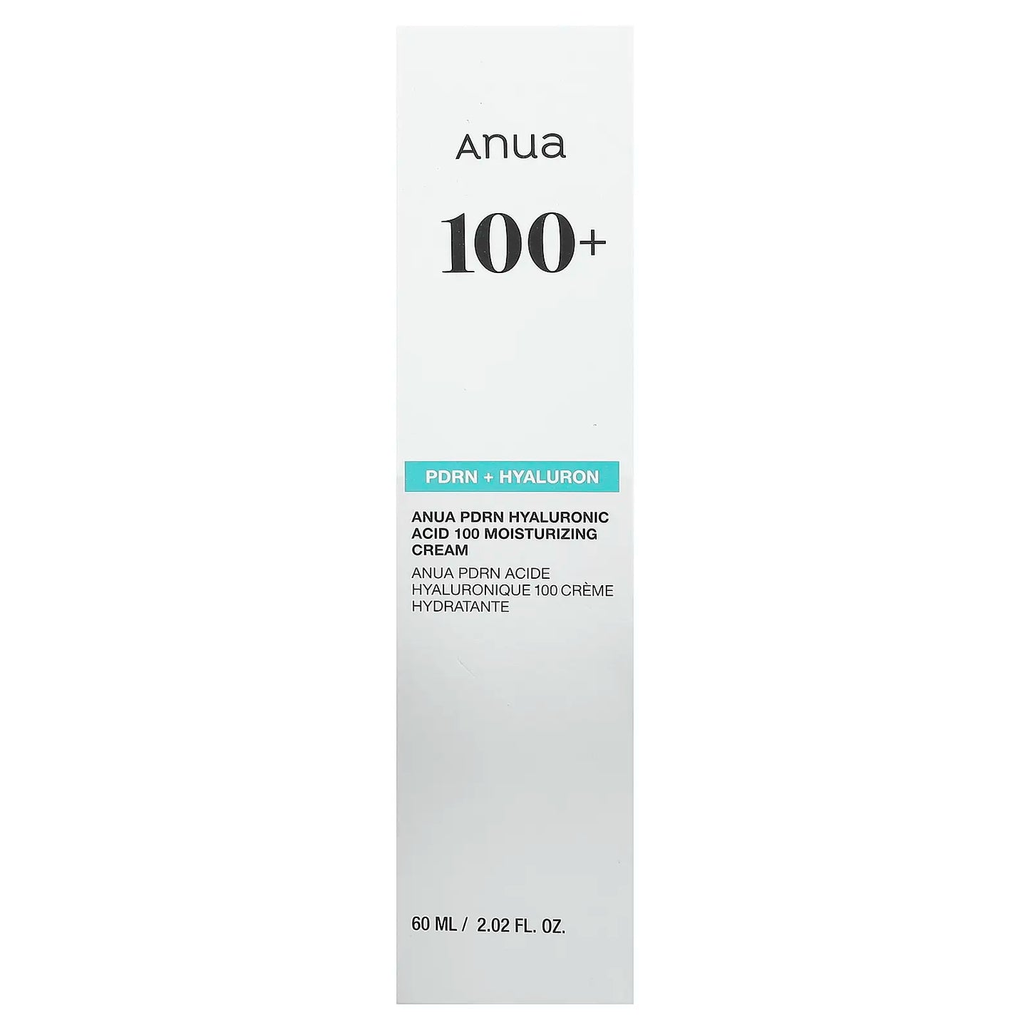Anua PDRN Hyaluronic Acid 100 Moisturizing Cream, 2.02 Fl Oz (60 Ml)