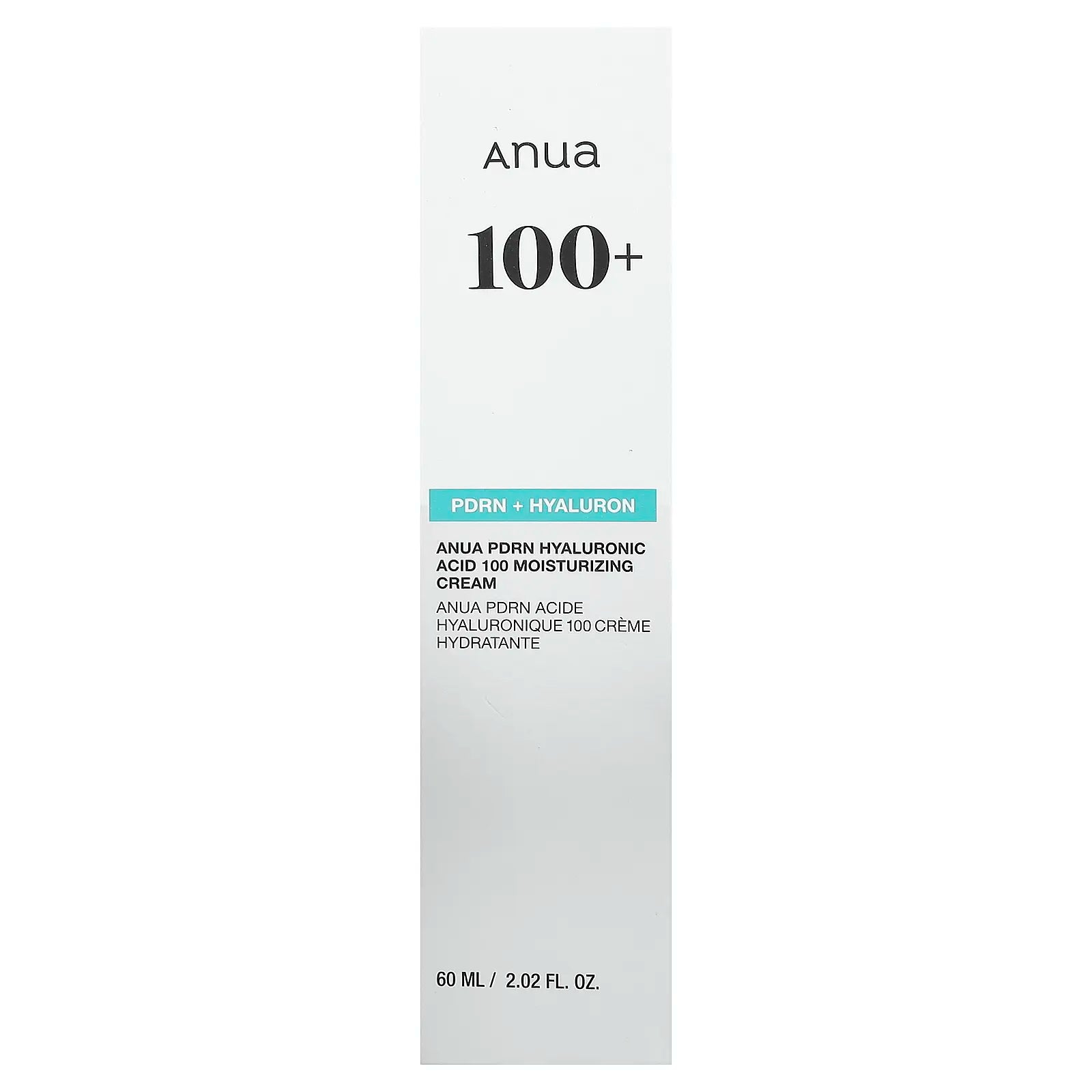 Anua PDRN Hyaluronic Acid 100 Moisturizing Cream, 2.02 Fl Oz (60 Ml)