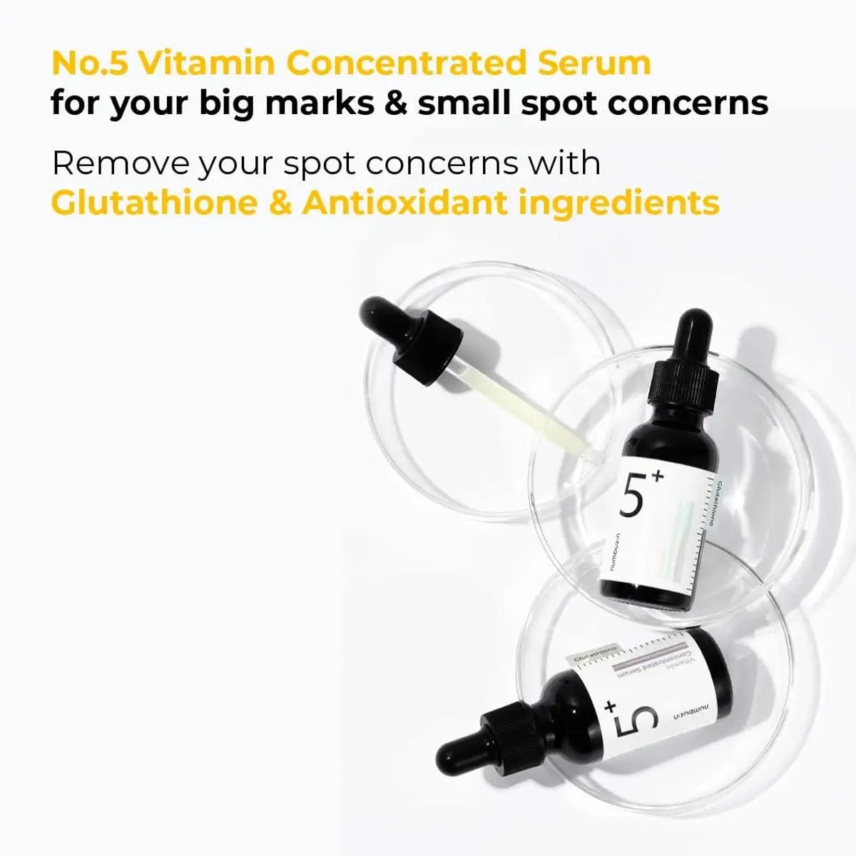 [Numbuzin] No.5 Vitamin Concentrated Serum 30Ml, Glutathione & Vitamin & Panthenol Serum, Skin Repair, Lightweight Texture, Blemish Skincare Dark Spot Care, Korean Skincare, Glow & Clean Skin