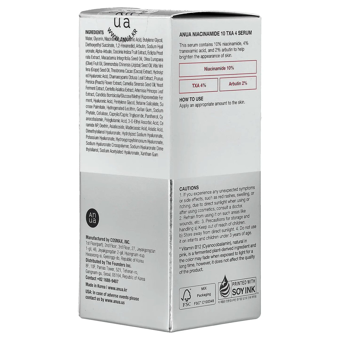 Anua Niacinamide 10 TXA 4 Serum, 1.01 Fl Oz (30 Ml)