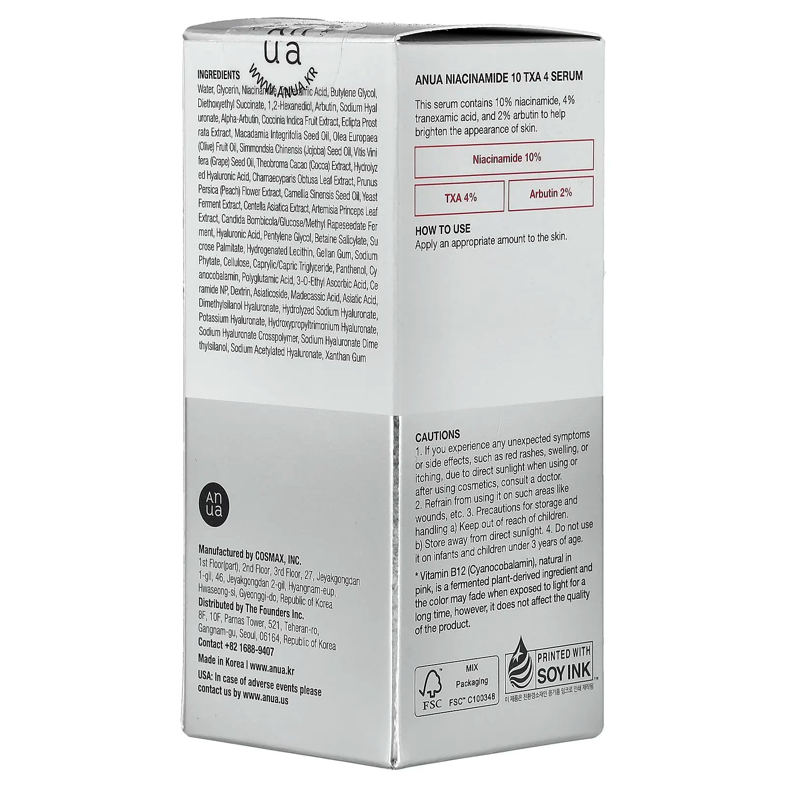 Anua Niacinamide 10 TXA 4 Serum, 1.01 Fl Oz (30 Ml)